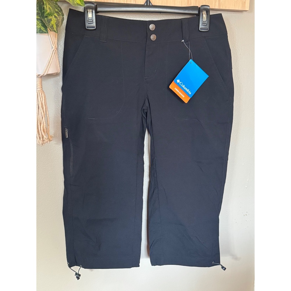 Columbia Saturday Trail II Knee Pant Womens 4 Black Hiking Capri 1533761-010 NWT